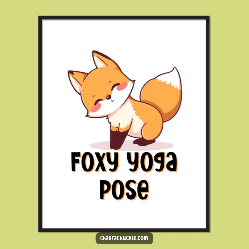 Funny Yoga Fox Digital Art - Instant Energy and Playful Decor!