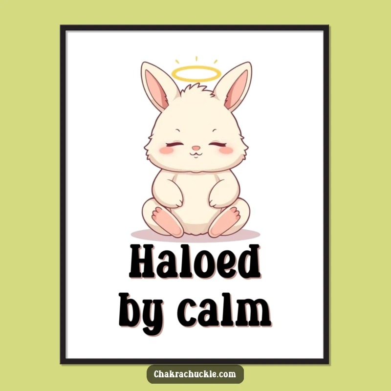 Funny Zen Bunny Digital Art - Instant Peace and Whimsical Decor!