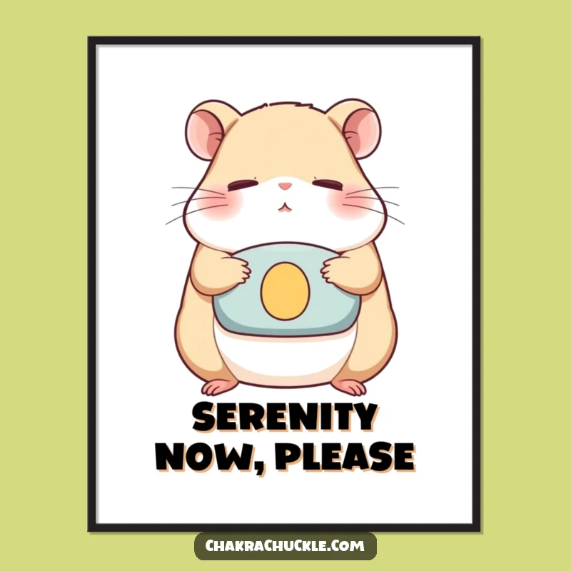Funny Hamster Zen Digital Art - Instant Download for Humorous Meditation Decor