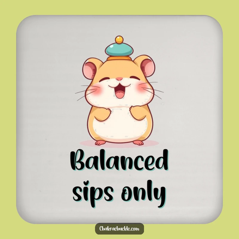 Funny Hamster Coaster Set: Protect Surfaces with Balanced Humor