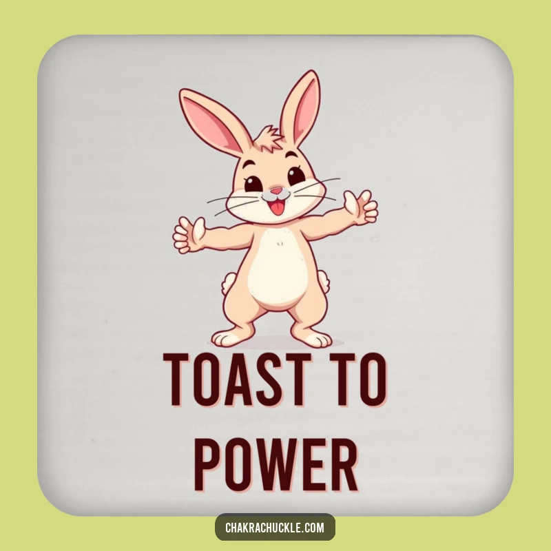 Funny Bunny Warrior Coaster - Protect Surfaces Playfully