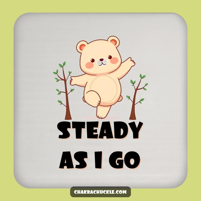 Funny Chubby Bear Yoga Coaster - Hilarious Protection for Your Surfaces