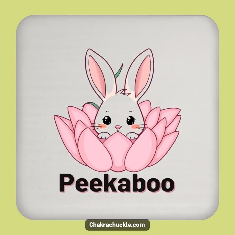 Funny Curious Rabbit Lotus Coaster Set - Protect Surfaces with Cute Art