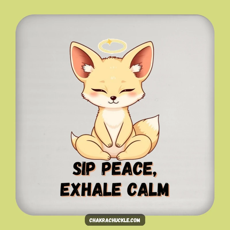 Funny Fennec Fox Zen Coaster - Protect Surfaces Hilariously