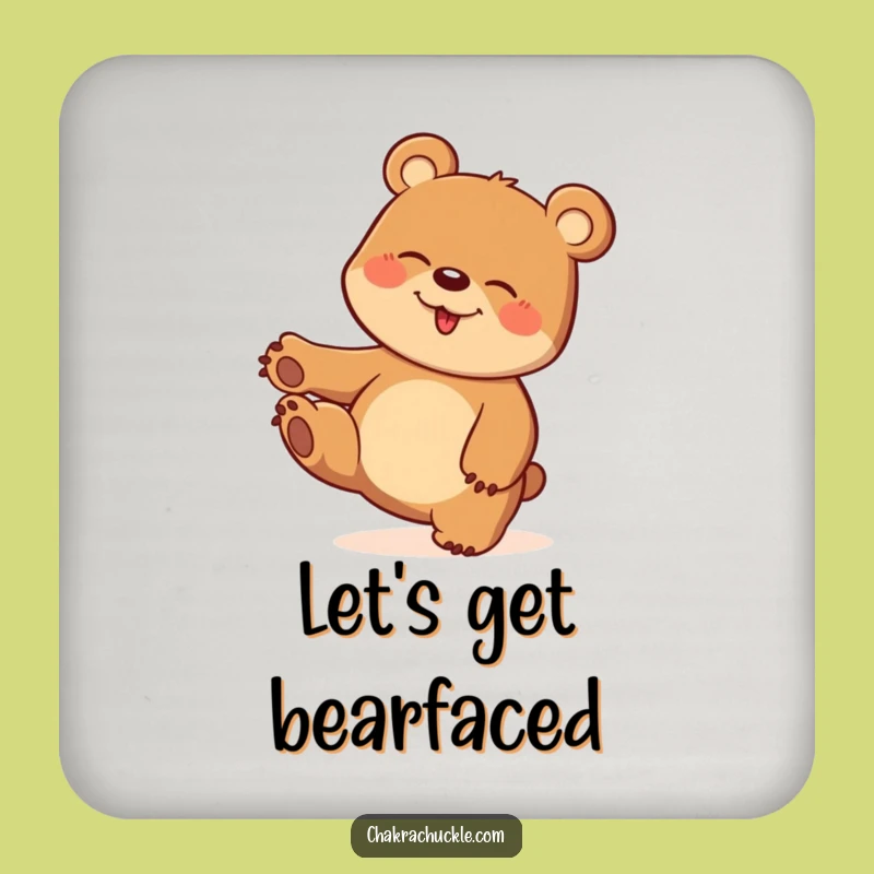 Funny Giggling Bear Coaster: Playful Twist Drink Accessory, Unique Funny Gift