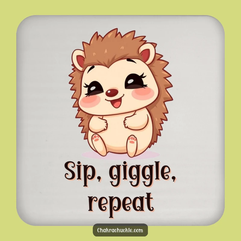 Funny Hedgehog Baby Pose Coasters: Giggling Set for Humorous Tables