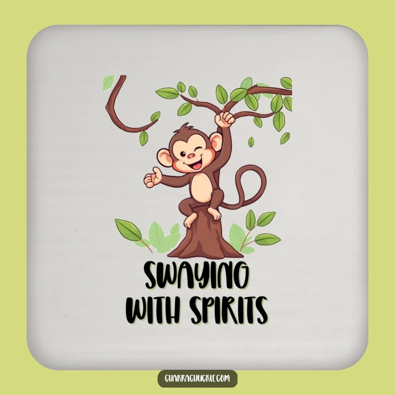 Funny Monkey Coaster: Mischievous Tree Pose Protection - Gift!