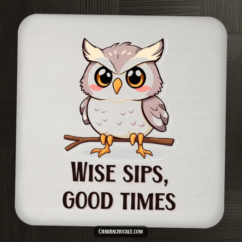 Funny Owl Plank Coasters: A set of coasters featuring a determined owl in a plank pose, adding humorous strength.