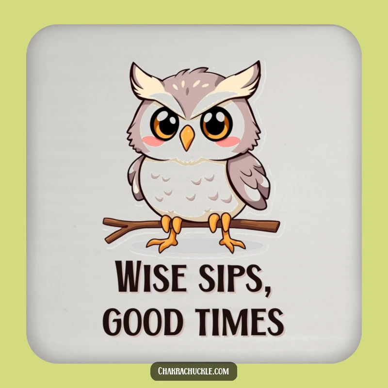 Funny Owl Plank Coasters: Determined Bird Set for Humorous Tables