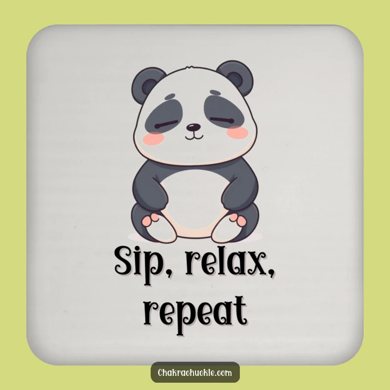 Funny Panda Meditation Coasters: Protect Surfaces with Peace, a Serene Set