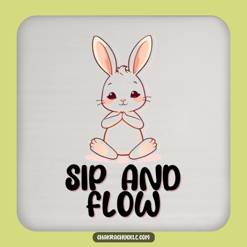 Funny Yoga Bunny Coasters: Protect Surfaces with Peace, a Serene Set
