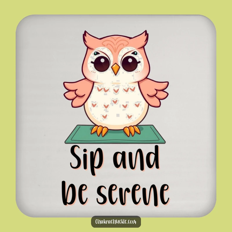 Funny Giggling Owl Coasters: Set of Hilarious Meditation Decor for Your Table