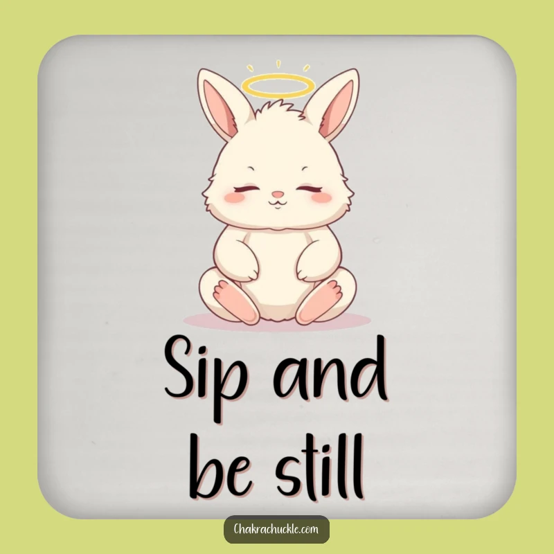 Funny Yoga Bunny Coaster - Protect Surfaces with Peaceful Vibes!