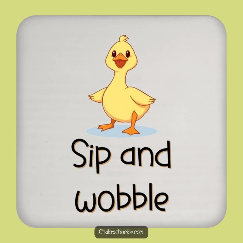 Funny Duck Coaster Set: Protect Tables with Wobbly Yoga Duck Art, Great Funny Gift
