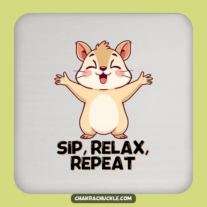 Funny Squirrel Coaster Set: Protect Surfaces with Humorous Deep Breaths