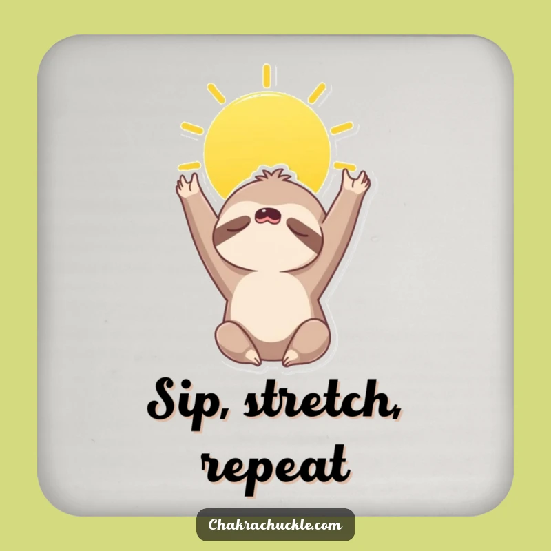 Funny Sloth Coasters - Set of 4 with Yoga Sloth Art