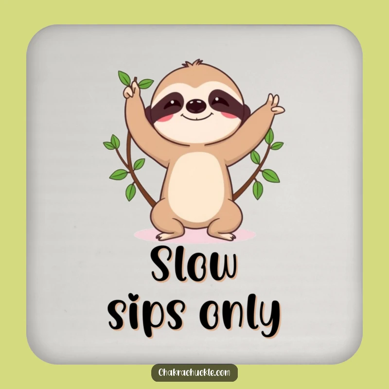 Funny Sloth Yoga Coaster: Determined Tree Pose Protection, Perfect Funny Gift