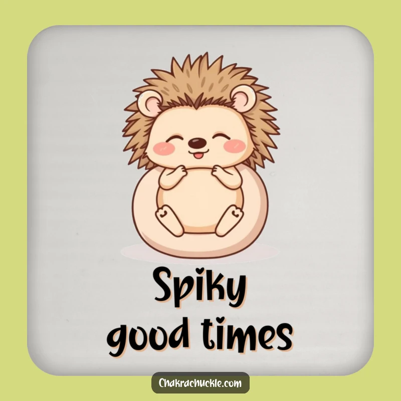 Funny Hedgehog Coaster Set: Protect Surfaces with Meditative Humor