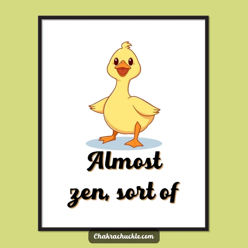 Funny Duck Poster: Wobbly Yogi Duck Art, Hilarious Wall Decor & Funny Gift
