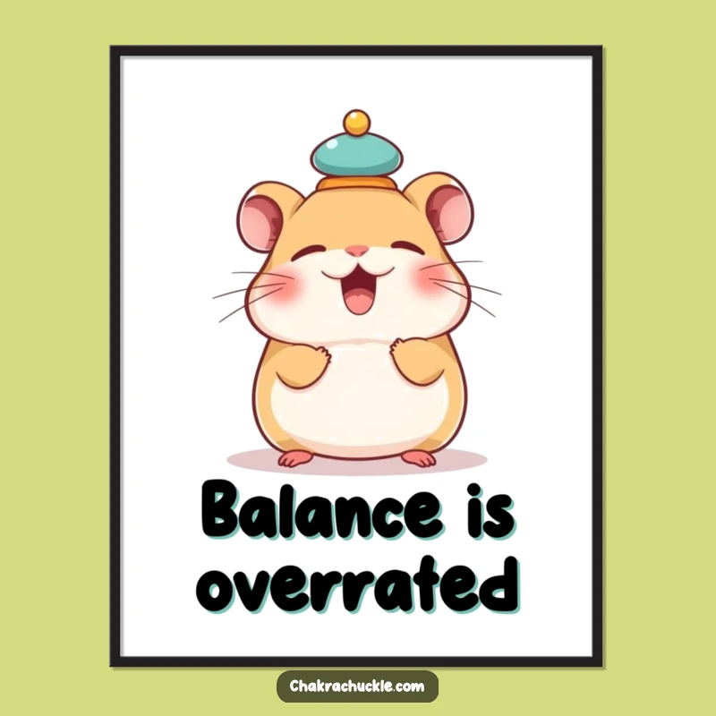 Funny Hamster Balance Poster: Inspire Equilibrium with Hilarious Art