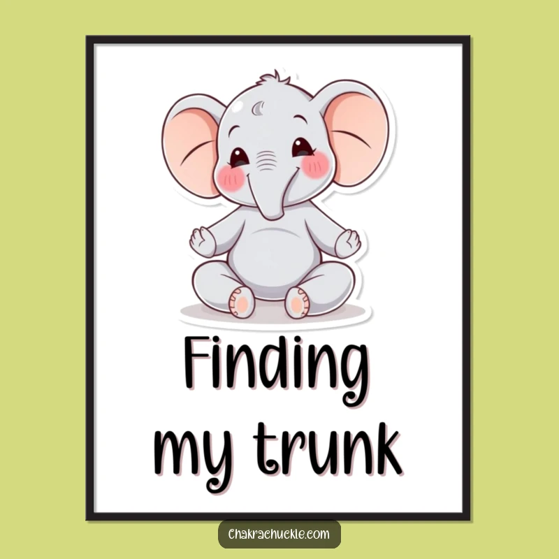 Funny Elephant Poster: Joyful Meditator Art - Peaceful Decor!