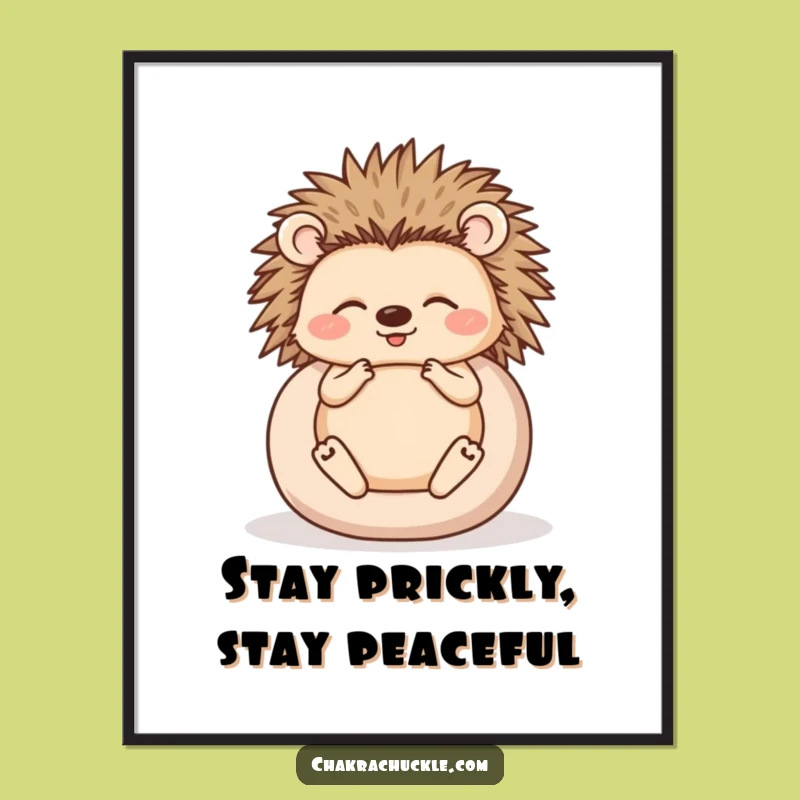 Funny Hedgehog Meditation Poster: Inspire Balance with Hilarious Art