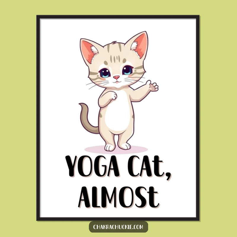 Funny Kitten Yoga Poster - Hilarious Cat Pose Art for Your Walls, Perfect Gift