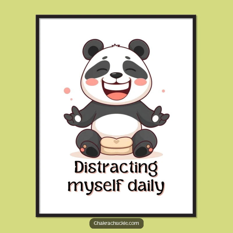 Funny Panda Juggling Poster - Comical Zen Yoga Wall Art