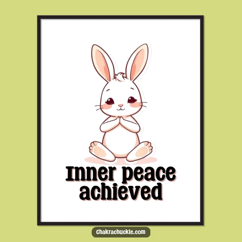 Funny Yoga Bunny Poster: Serene Art for Your Space, a Whimsical Hilarious Gift