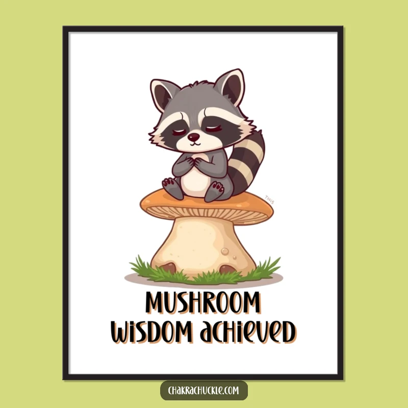 Funny Raccoon Meditation Poster: Hilarious Woodland Zen Wall Art
