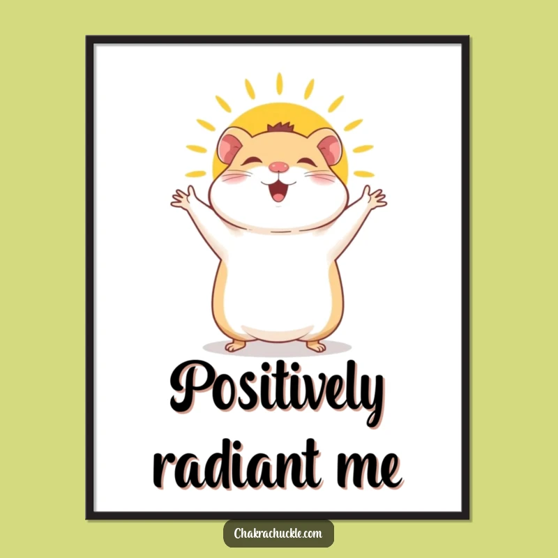 Funny Hamster Sun Salutation Poster: Hilarious Yoga Wall Art for Hamster Fans