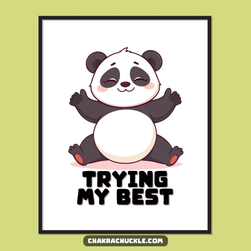 Funny Panda Yoga Poster: Wobbly Yogi Art for Hilarious Decor