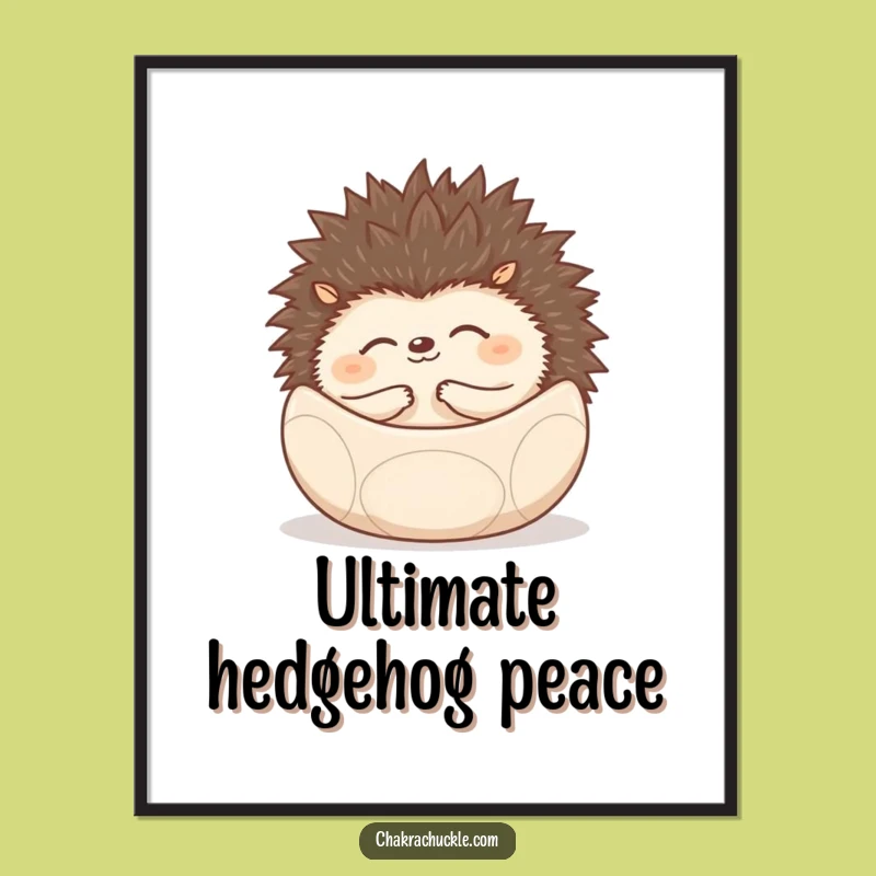 Funny Hedgehog Poster - Peaceful Zen Art for Your Walls, Perfect Gift