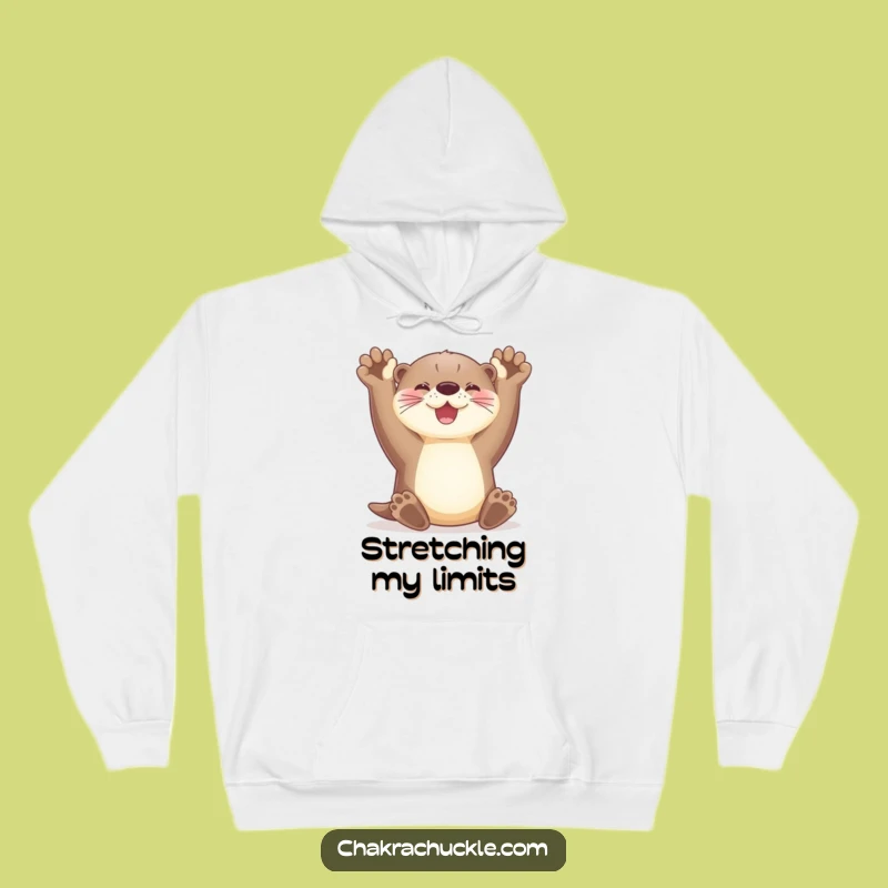Cozy Funny Otter Hoodie - Stretching Paws for Ultimate Comfort