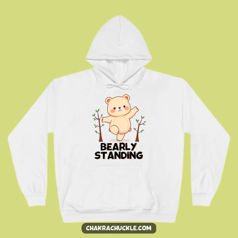 Funny Chubby Bear Yoga Hoodie - Cozy and Comical Yogi Bear Sweatshirt Gift