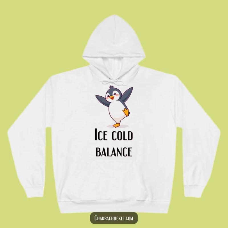 Funny Yoga Penguin Hoodie: Bouncy Kawaii Bird Comfort, Cozy Gift