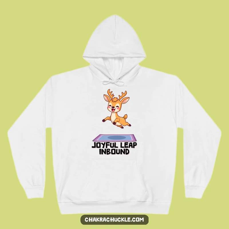 Cozy Funny Kawaii Deer Yoga Hoodie: Warm Leaping Sweatshirt for Comfort Lovers Gift