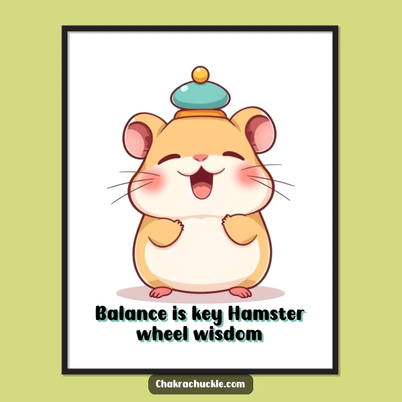 Funny Free Printable Wall Art: Giggling Hamster Zen Balance - Hilarious Downloadable Decor