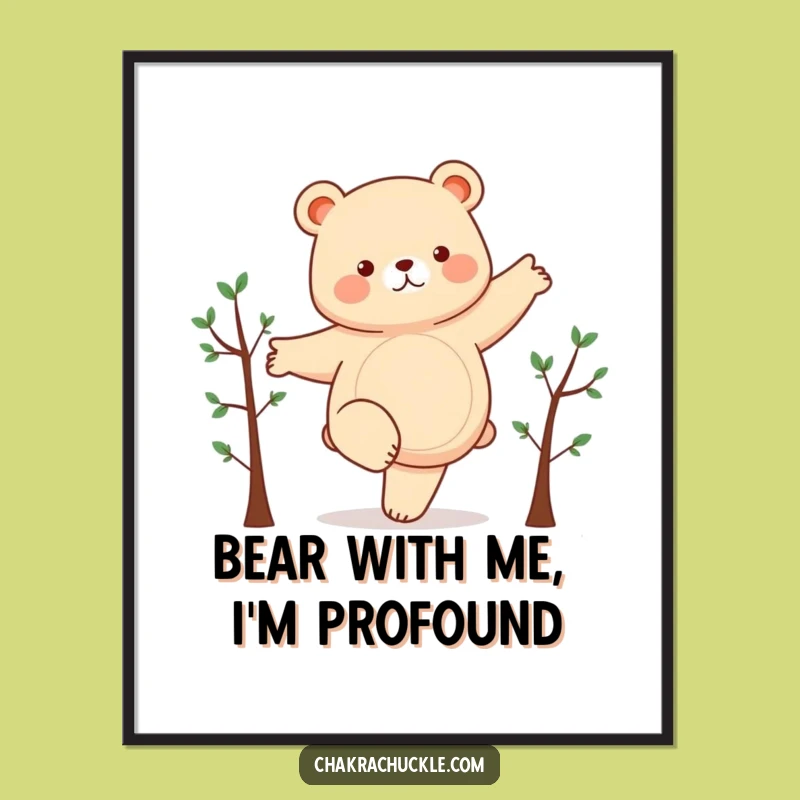 Free Printable Wall Art: Chubby Bear Yoga - Humorous Downloadable Decor