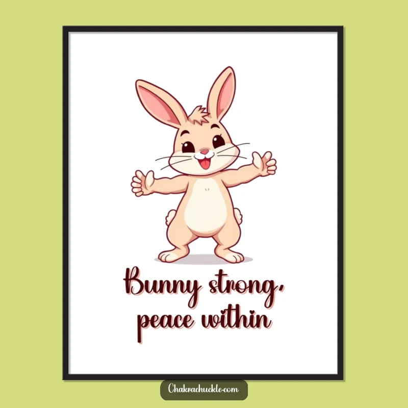Free Printable Bunny Warrior Yoga Wall Art - Playful Downloadable Decor