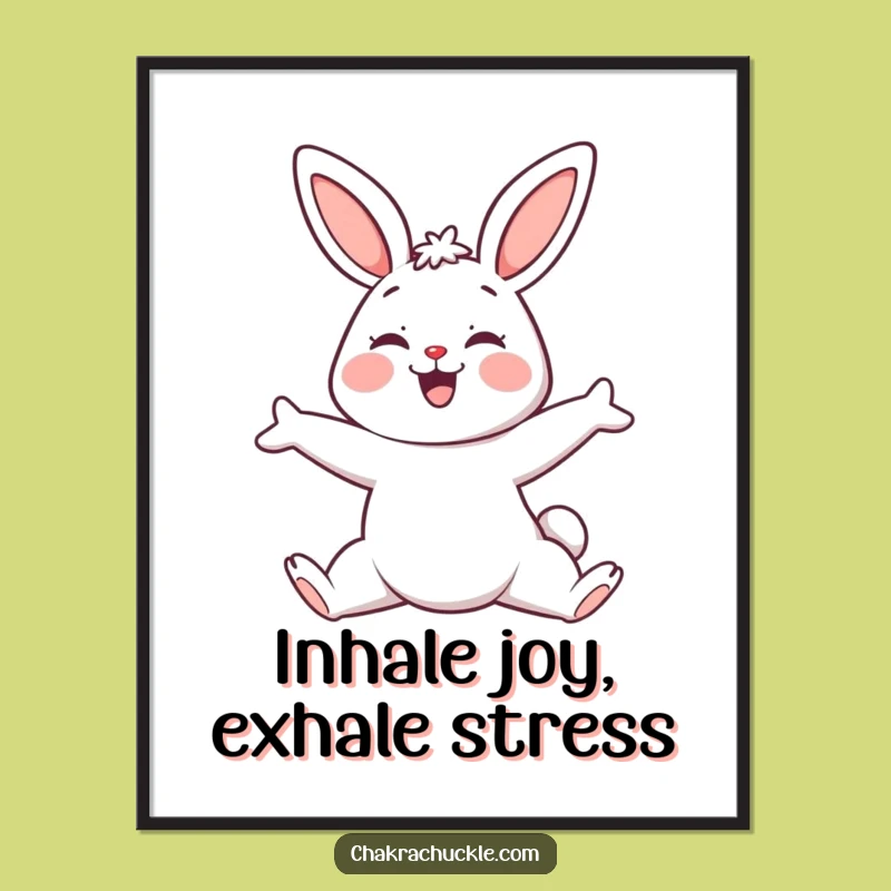 Free Printable Bunny Yoga Wall Art: Downward Dog - Funny Downloadable Decor!