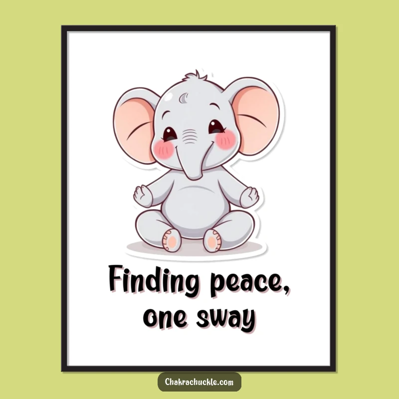 Free Printable Elephant Yoga Art - Zen Animal Downloadable Decor