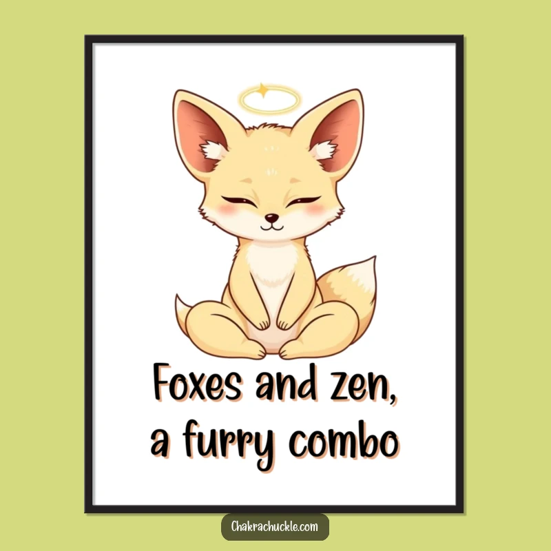 Free Printable Fennec Fox Zen Yoga Wall Art - Funny Downloadable Decor