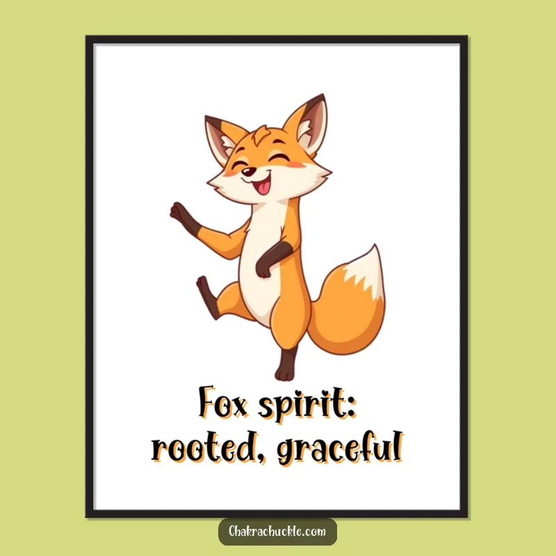 Free Printable Fox Yoga Wall Art - Funny Animal Downloadable Decor