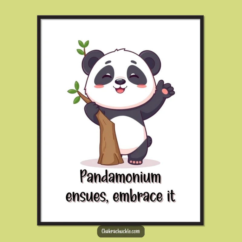 Free Printable Wall Art: Panda Yoga Mishap - Humorous Downloadable Decor