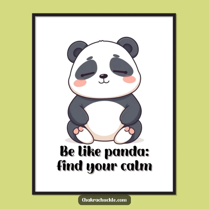 Funny Free Printable Wall Art: Meditating Panda for Zen Downloadable Decor