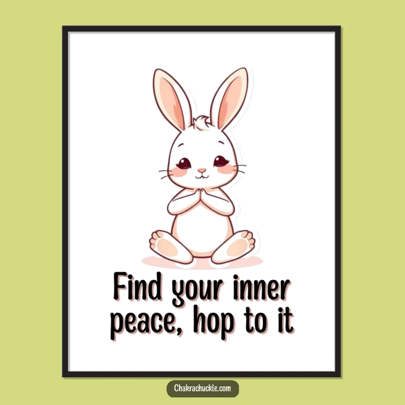 Funny Free Printable Wall Art: Yoga Bunny Pose for Zen Downloadable Decor