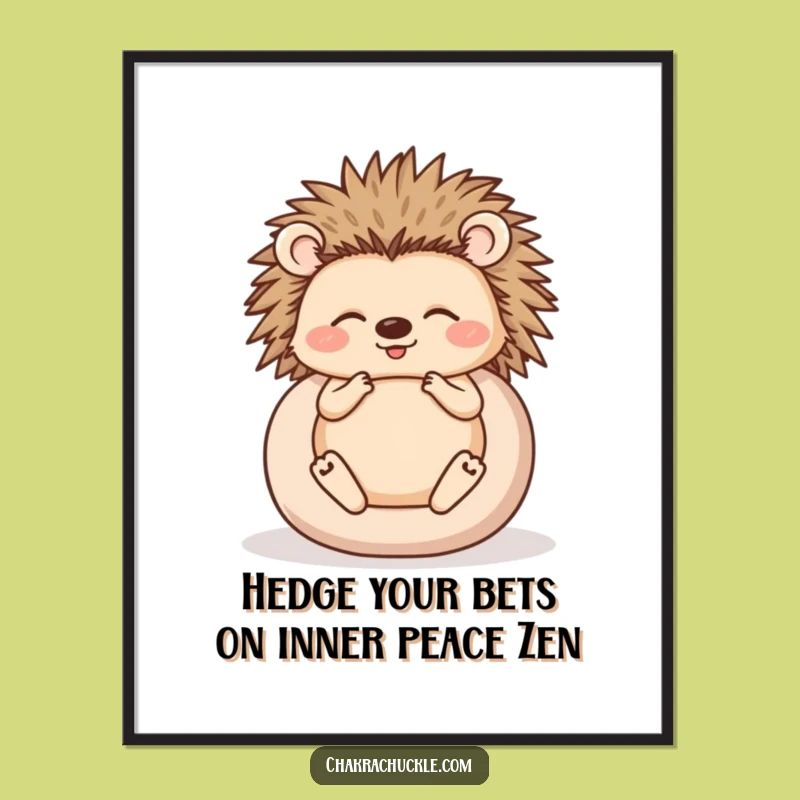 Funny Free Printable Wall Art: Zen Hedgehog Meditation - Hilarious Downloadable Decor