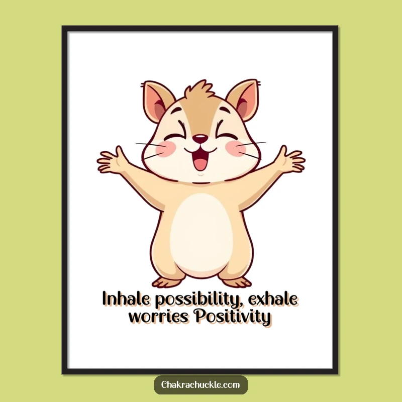 Funny Free Printable Wall Art: Determined Squirrel Deep Breath - Hilarious Downloadable Decor