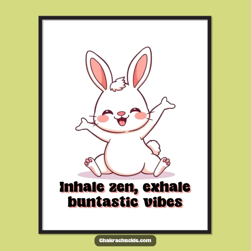 Free Printable Funny Yoga Bunny Wall Art: Kawaii Decor - Hilarious Downloadable Gift!